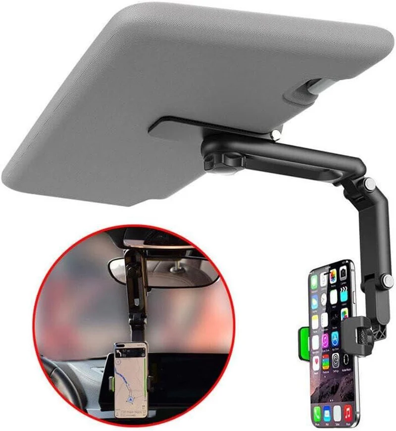 MultiHold: Rotatable & Retractable Car Phone Holder with 1080° Adjustable Clip for Dashboard & Sun Visor 4.5 ( 33 reviews )